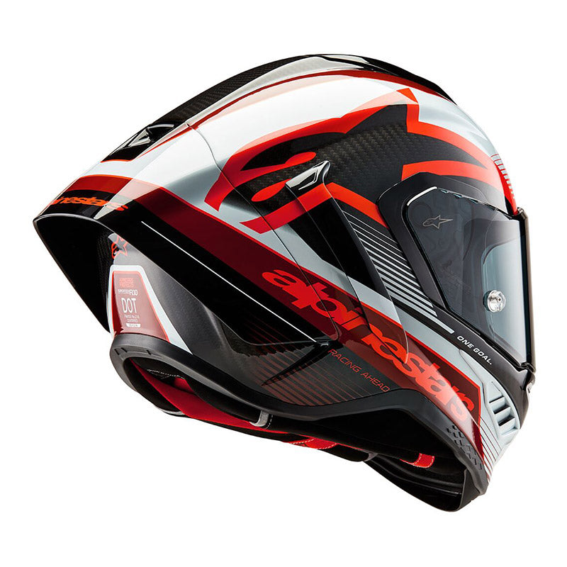 Casco Alpinestars SUPERTECH R10 Team Black Carbon / Red / White