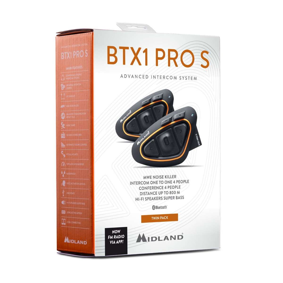 Interfono Midland Btx1 Pro S Doppio Con Hi-fi Speaker - Hot Wheel