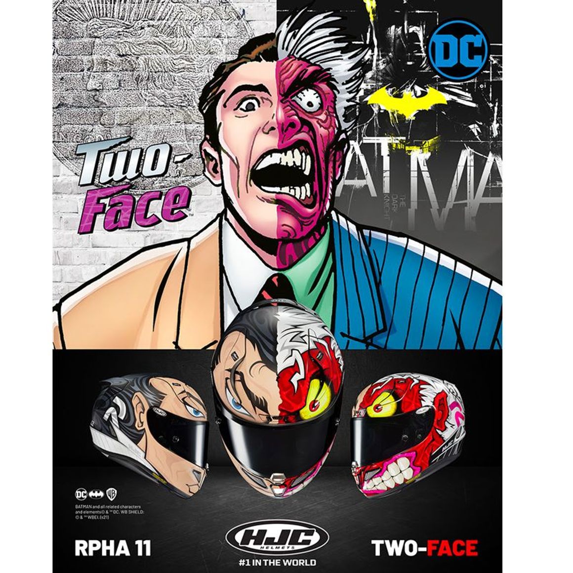 Casco HJC Rpha 11 TWO FACE DC COMICS MC1SF