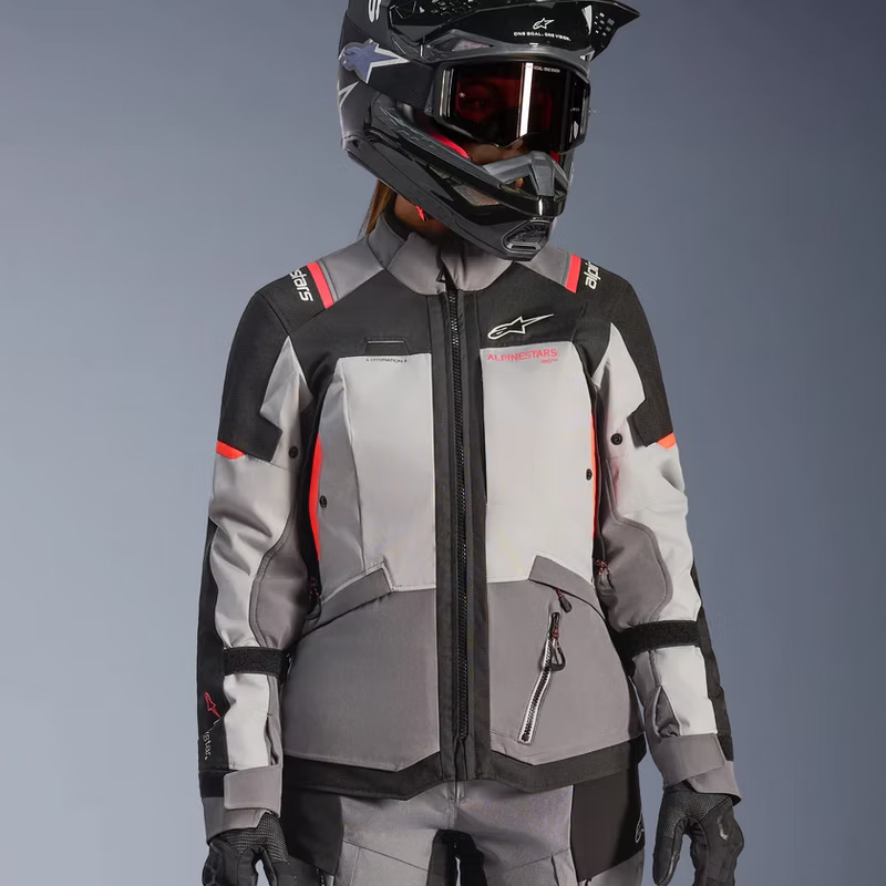 Giacca Stella Alpinestars Andes V4 Drystar Grigio - Nero - Corallo Fluo