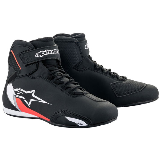 Zapatillas Técnicas Alpinestars Sektor Negro/Blanco/Rojo Fluo 