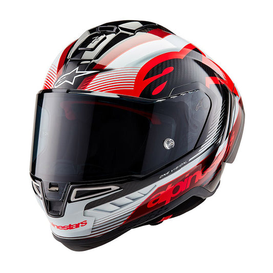 Casco Alpinestars SUPERTECH R10 Team Black Carbon / Red / White