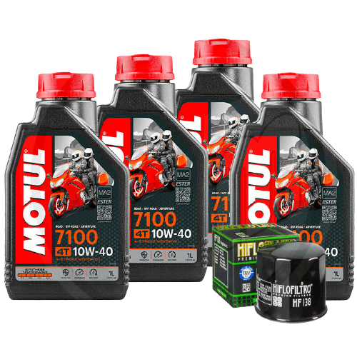 Kit Tagliando Motul 7100 10w40 Moto 4T + Filtro Olio Meiwa - Hot Wheel